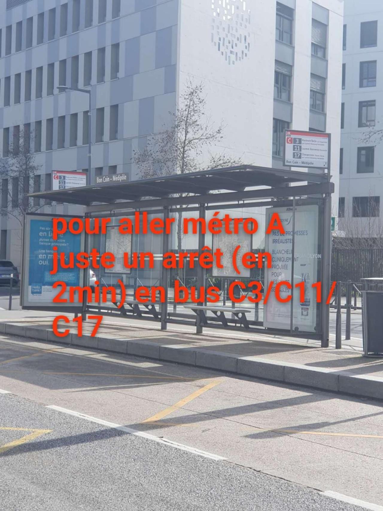 Medipole T2 Avec Un Garage Gratuit Sur Place, 16Min A Centre Ville Lyon En Metro A Villeurbanne Luaran gambar